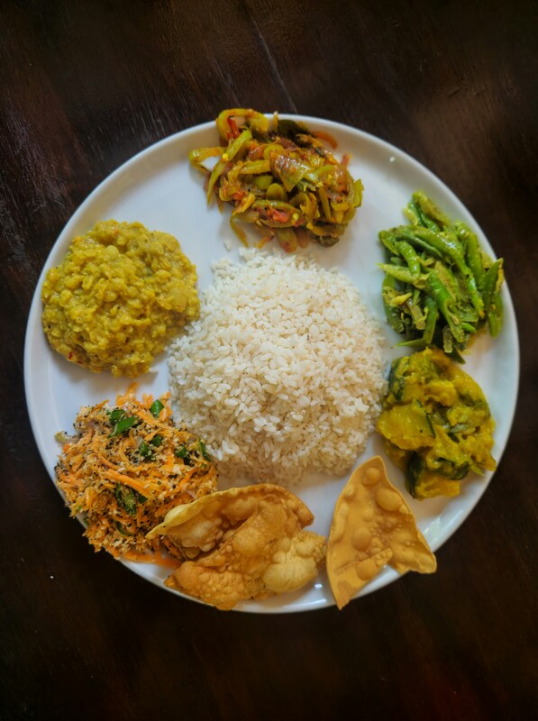 Homemade rice and sabzi