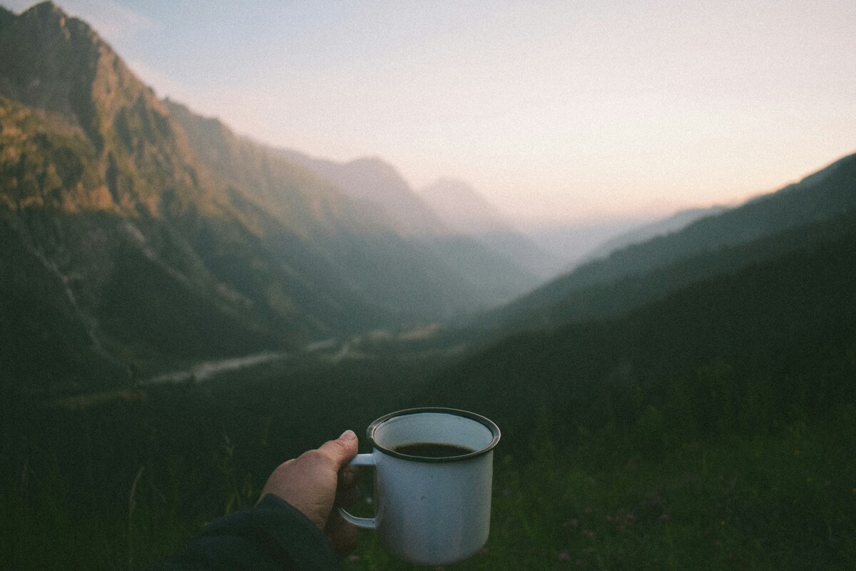 Women drinking tea early in the morning